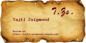 Tajti Zsigmond névjegykártya